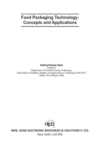 FOOD PACKAGING TECHNOLOGY: CONCEPTS AND APPLICATIONS